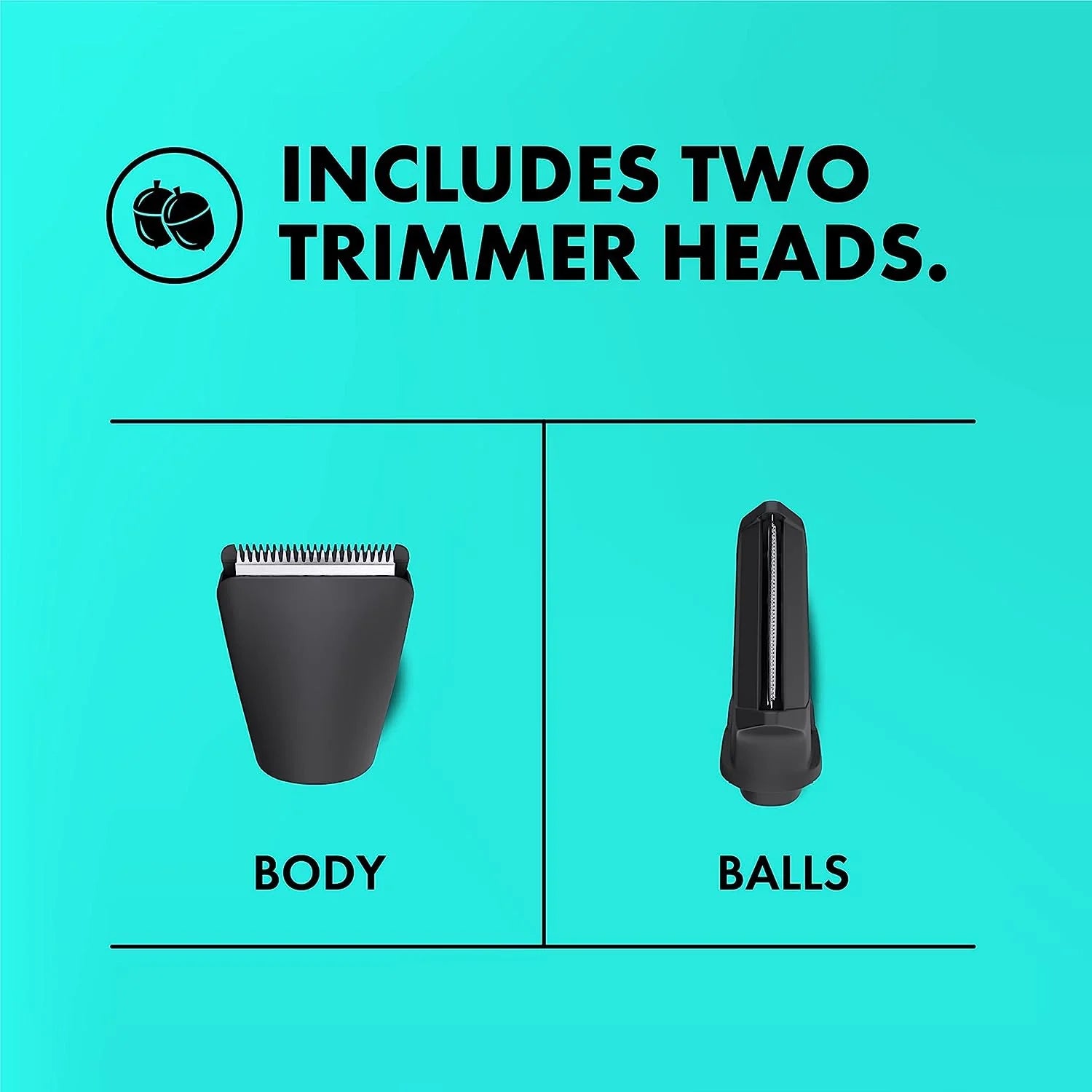 B2 Trimmer Balls and Body Grooming with 2 Quick Change Trimmer Heads