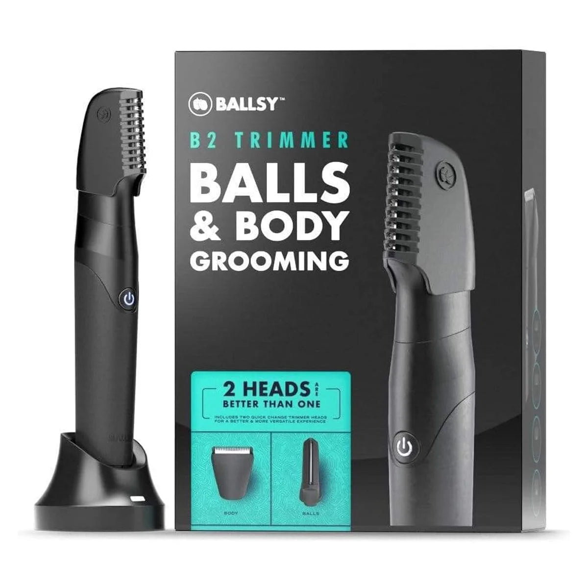 B2 Trimmer Balls and Body Grooming with 2 Quick Change Trimmer Heads